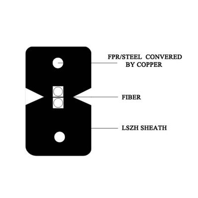 FTTX FTTH FTTP 1Core 2Core 4Core G657A1 실내 광 섬유용 드롭 케이블