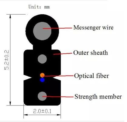 야외 강선 1 2 4 6 핵심 G657a1 FTTH 드롭 케이블