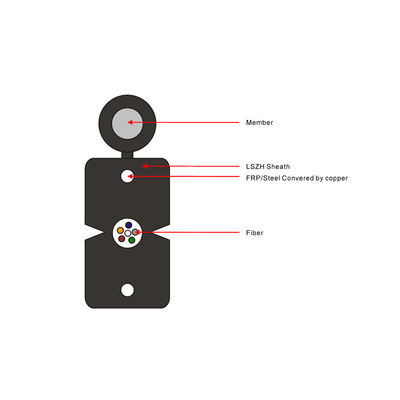 1,2,4 핵심 G657A1 G657A2 FTTH 평평한 하락 FOC 광섬유 케이블