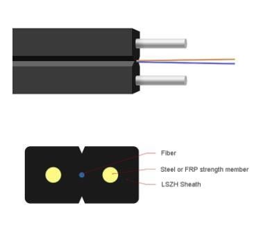 단일모드 FTTH 섬유 낙하 케이블 2 4 6 8 12 16 24 핵심