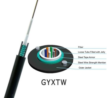 12 코어 야외 싱글 모드 GYXTW 광섬유 케이블